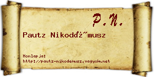 Pautz Nikodémusz névjegykártya